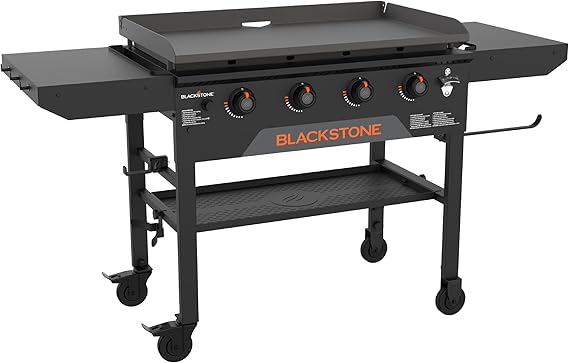 Blackstone 2210 Original 36” Omnivore Griddle with Two Side Shelves, Powder Coated Steel, Black