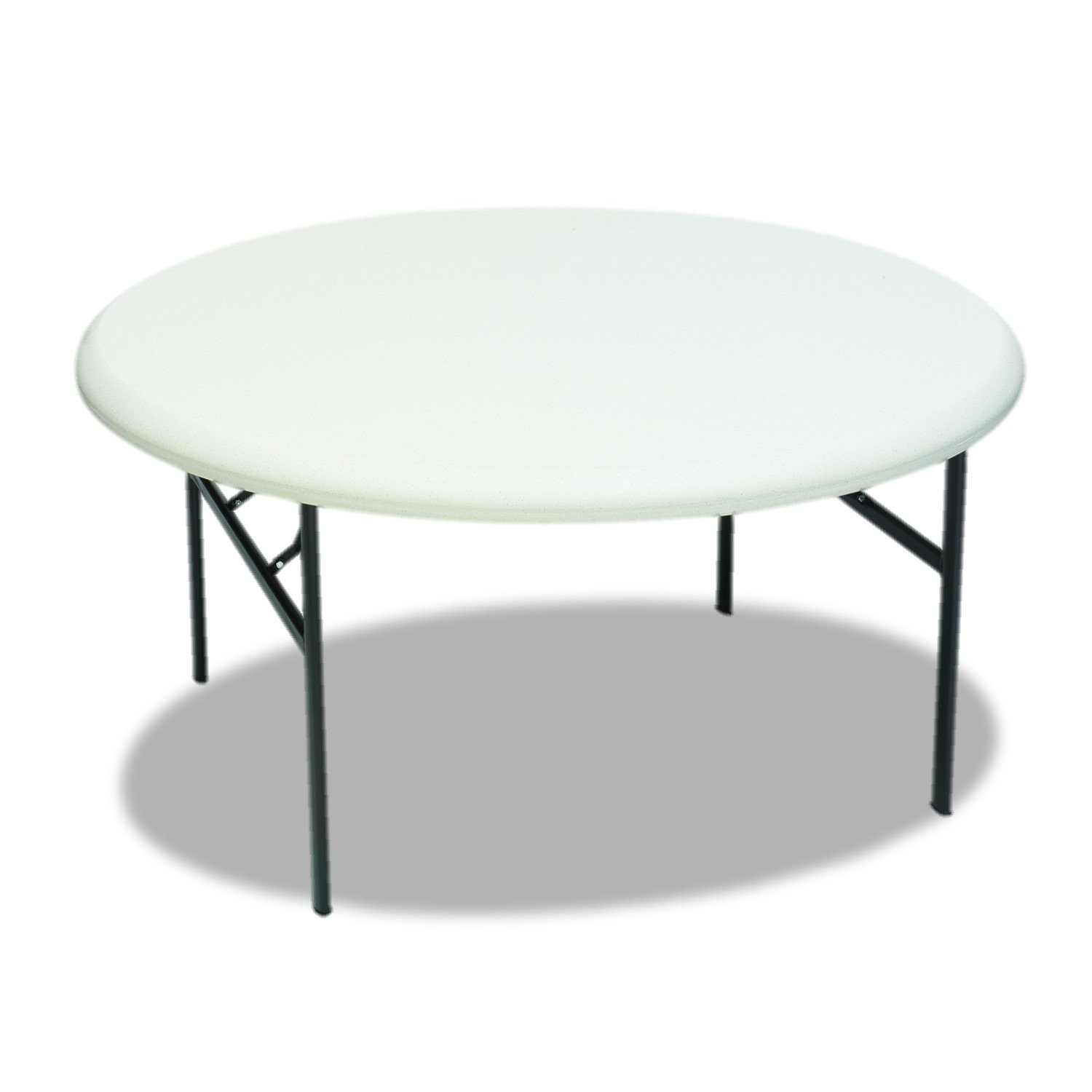IcebergIndestrucTable Classic Folding Table, Round Top, 200 lb Capacity, 60" Diameter x 29h, Platinum