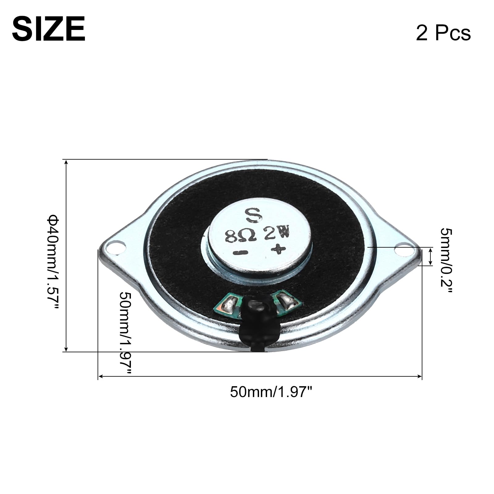 QUARKZMAN 2Pz 2W 8 Ohm Mini Altoparlante-Guscio Auricolare Metallico Interno Micro Magnete Speaker Per Piccoli Altoparlanti-DVD EVD Multimediale Mobile Radio