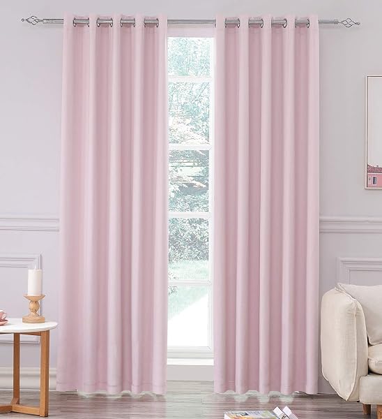 The Coastline Super Soft Matt Satin Thermal Blackout Curtains in Blush Pink offer effective light control and thermal insulation for any room.