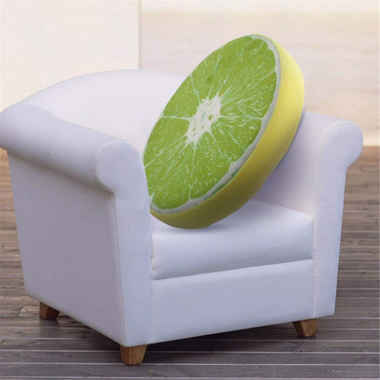 LANFIRE 3D Fruit Stool Stump Cushion Watermelon Slice Memory Foam Cushion Pillow Doll Seat Pad Home Decor (Lime)