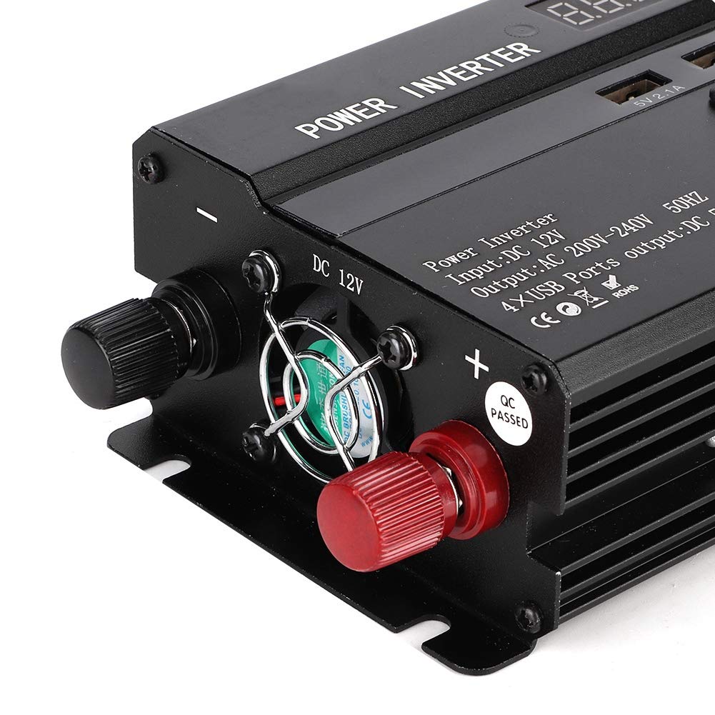 Onduleur de Voiture Aramox, Convertisseur D'onduleur de Voiture 3000W 12V à 220V avec écran LCD Ports Allume-Cigare