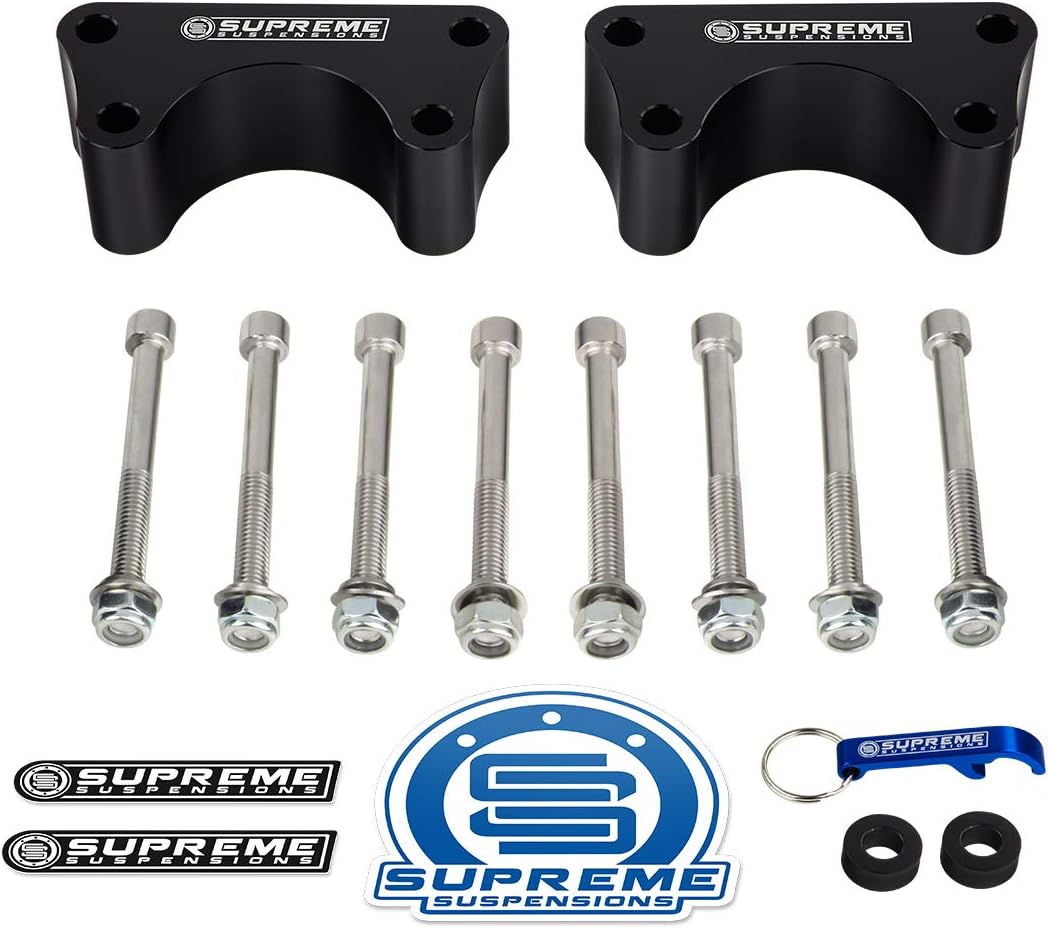 Supreme Suspensions - 3" Front Leveling Kit for 1986-1998 Toyota IFS Pickup / T100 2WD - T6 Billet Aluminum Ball Joint Spacers Lift Kit (Black)