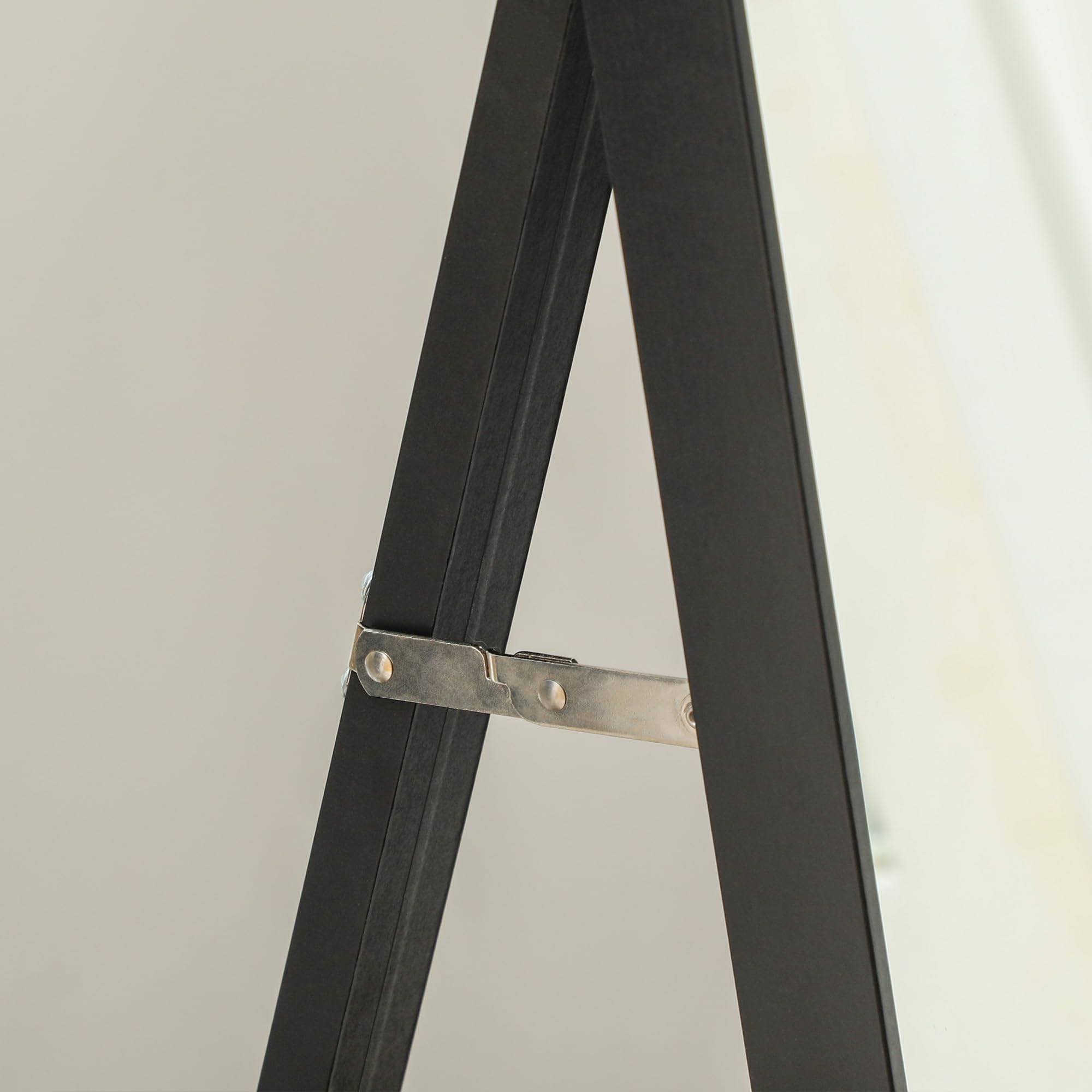 HOMCOM Specchio da Terra a Figura Intera con Supporto Posteriore e Cornice, Specchio da Parete in MDF e Vetro con Pellicola Protettiva Antisfondamento, 37x3x157 cm, Nero e Oro