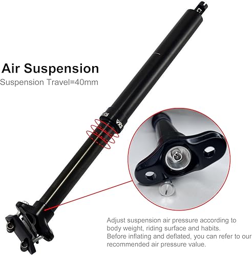 Miniatura 2 de EXA Form 860i - Poste cuentagotas de suspensión de 1.217 in1.244 in con suspensión neumática ajustable, 3.937 in4.921 in5.906 in Tija de sillín de