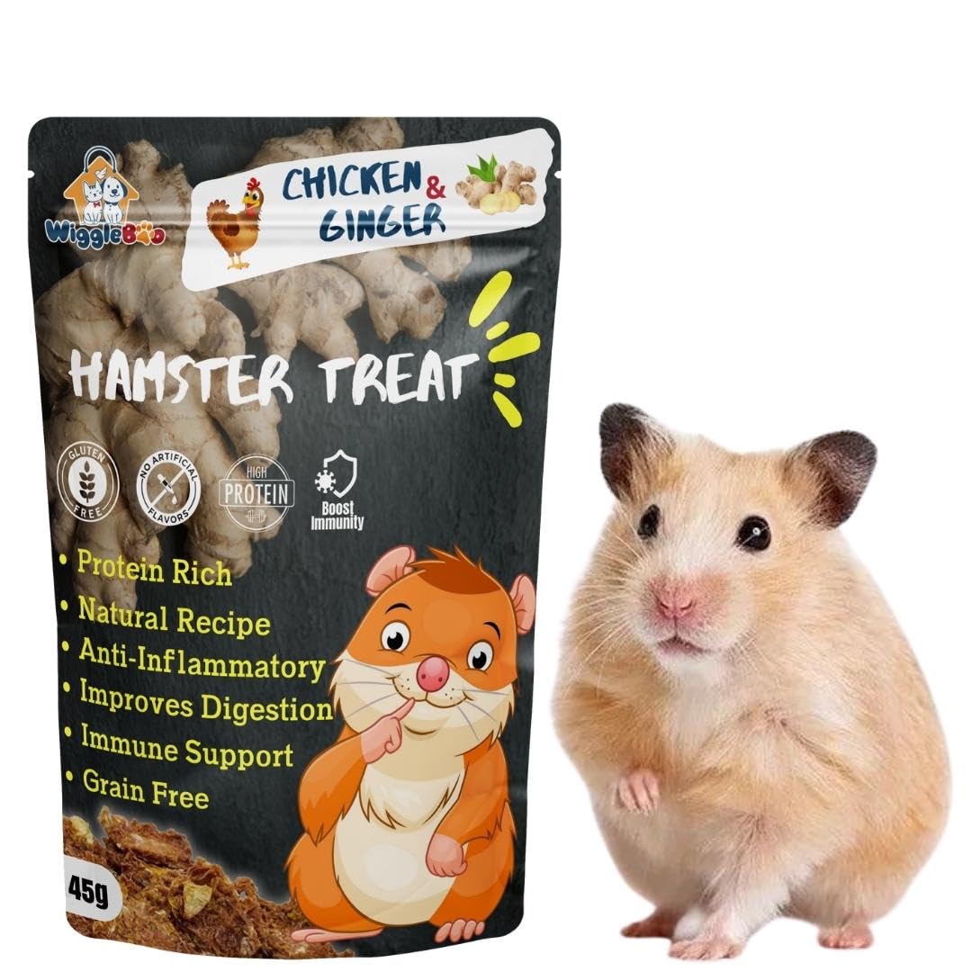 WiggleBoo Chicken & Ginger Hamster Treat | Protein Rich | Anti-Inflammatory | Crunchy Healthy Snacks | (45Grm) (B0BBLHGMSG) Amazon Price History, Amazon Price Tracker