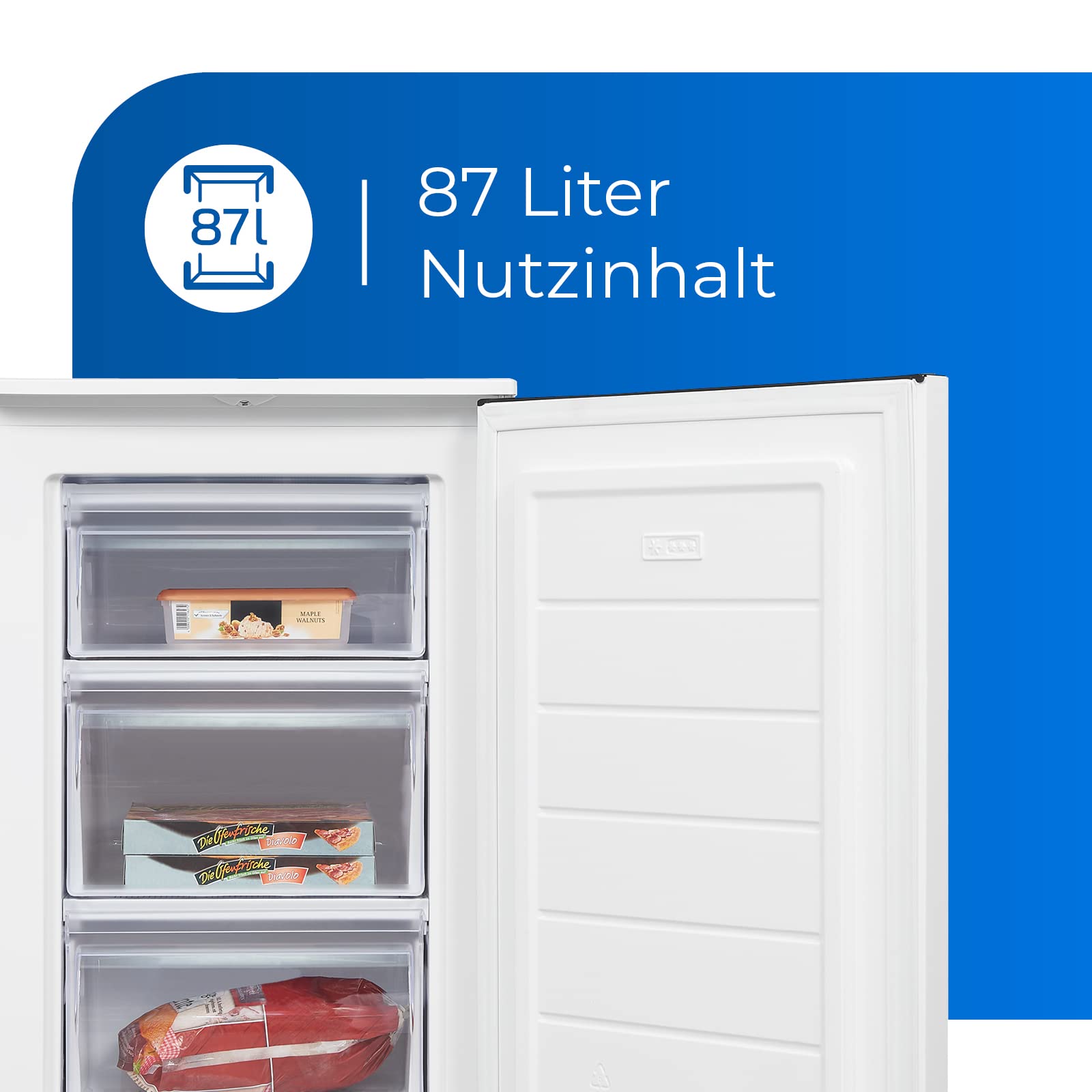 Exquisit Gefrierschrank GS81-040C weiss | 87 l Nutzinhalt | 4 Sterne | 55cm