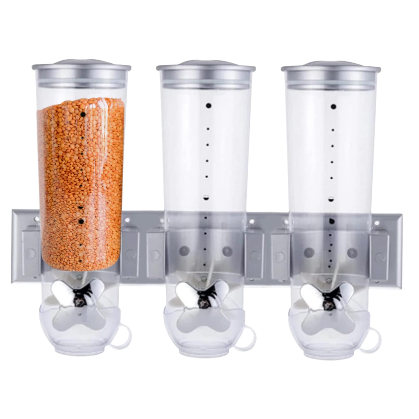 Contenitore per cereali da parete – cestino per prodotti secchi | Dispenser per cereali con bicchiere, contenitore per cereali a parete per alimenti secchi e snack, per