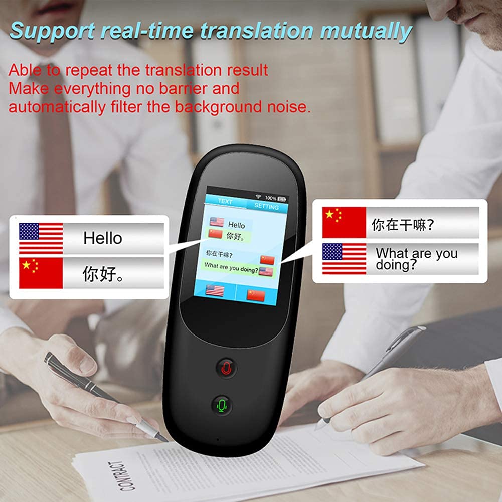 Dispositivo de traducción de idiomas inteligente, traducción bidireccional instantánea en 41 idiomas, con pantalla táctil de 2,4 pulgadas, para viajes, aprendizaje, negocios, Red Hello Yearn for