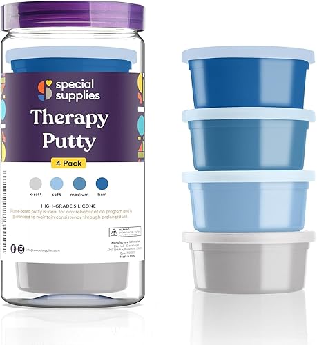 Special Supplies Masilla terapéutica para niños y adultos – Kit de masilla de terapia resistiva para ejercicio de manos y alivio del estrés, juego