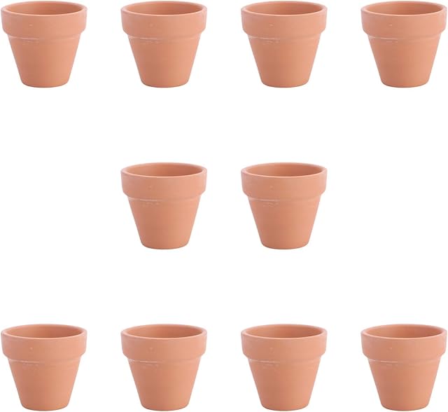 ifundom Clay Pots, 10PCS Clay Pots 2 Terracotta Pots Clay Ceramic Pottery Planter, Cactus Flower Terra Cotta Pots, Succulent Nursery Pots, with Drainage Hole, for Indoor/Outdoor Plants, Crafts