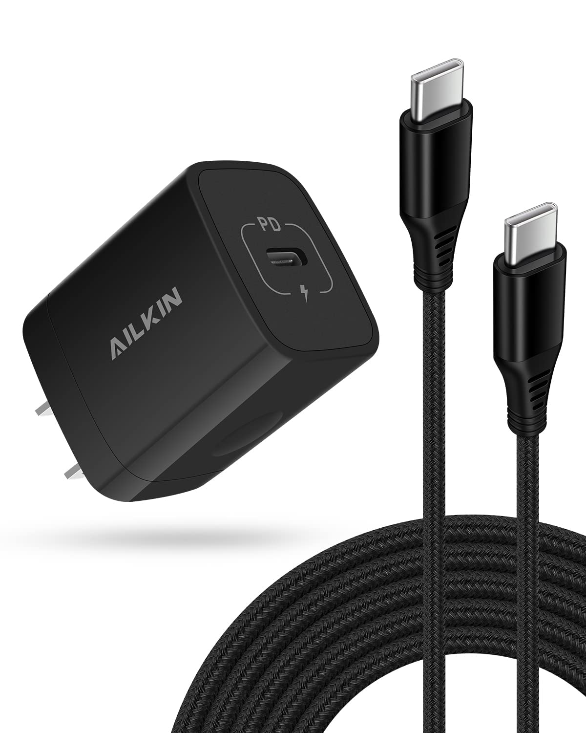 iPhone 17 16e USB C Wall Charger Adapter [60W/6FT] USB Type C to USB-C Cable, Fast Charging 3.0 Block Plug Cube Brick Box, Android USBC to C Phone