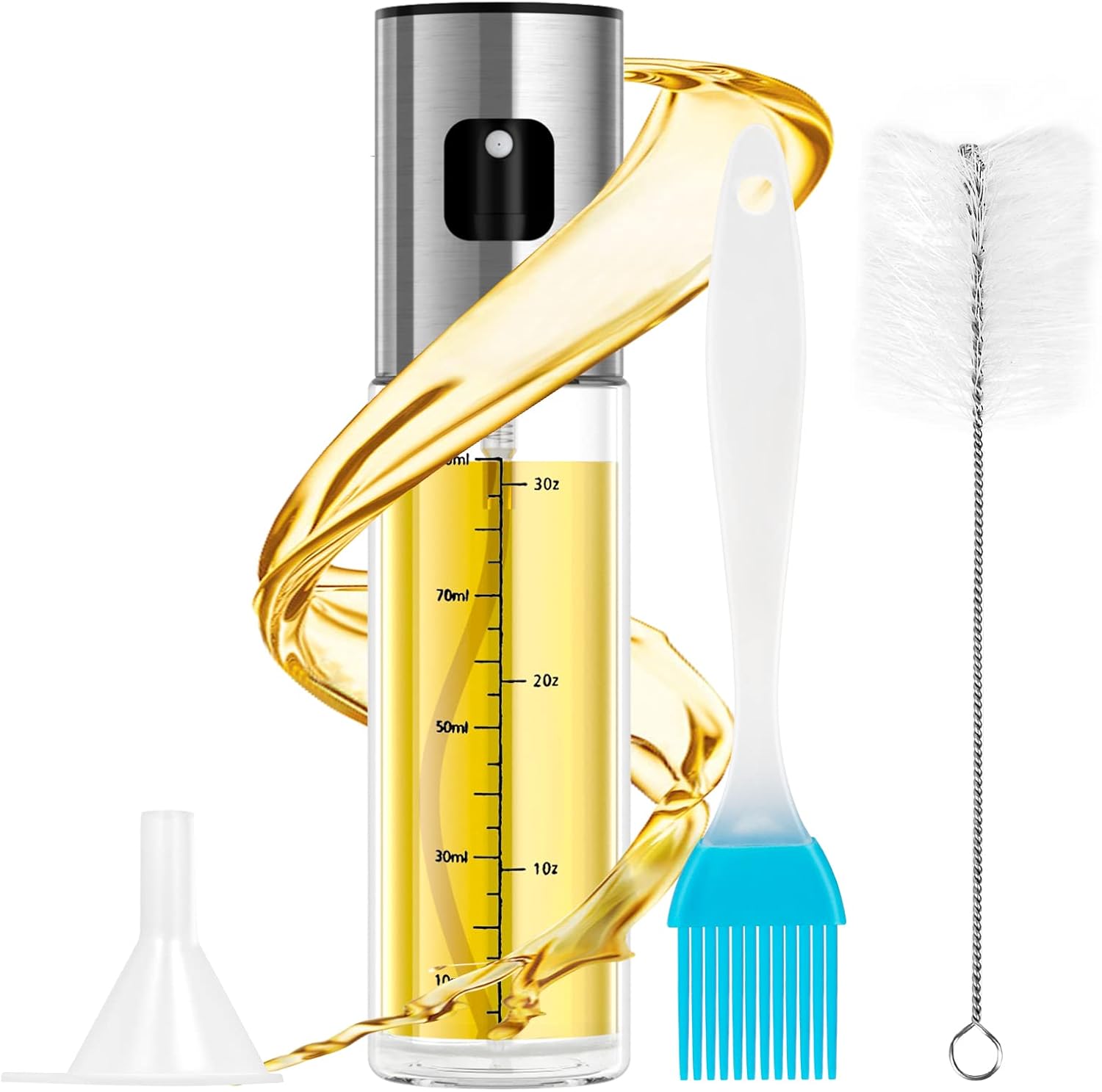 Uktunu Öl Sprüher 4in1 Ölsprüher für Heißluftfritteuse Öl Sprayer 100ml Öl Sprühflasche mit