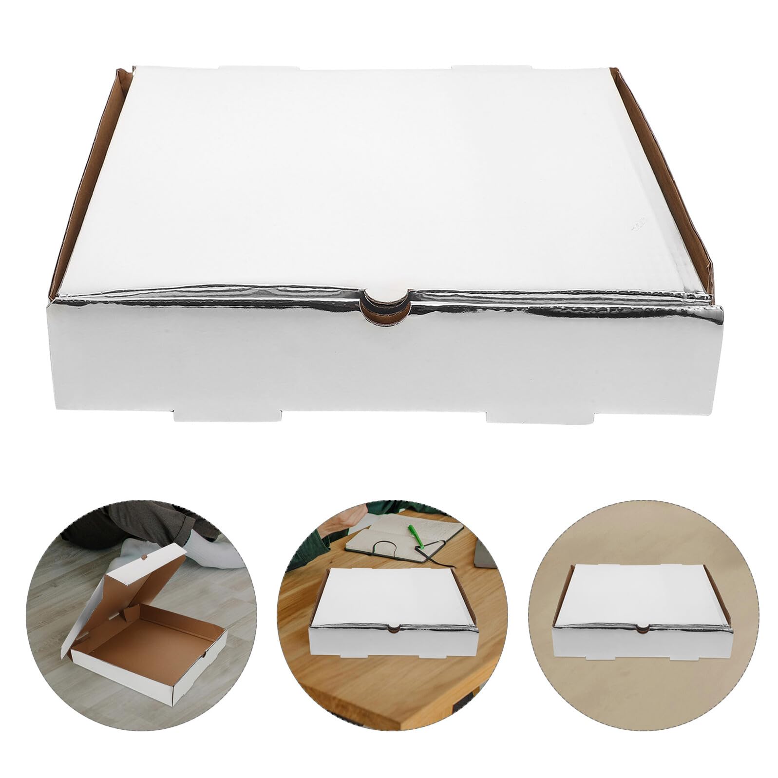 10 Cajas de Pizza de Papel Grueso para Llevar, Fáciles de Transportar, Cajas de Envío para Panaderías y Restaurantes