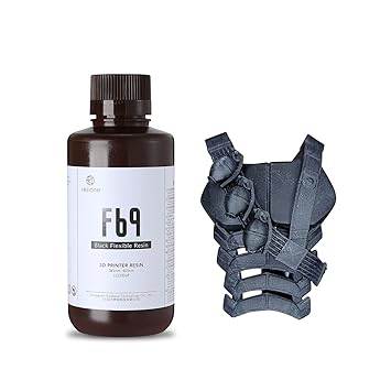 RESIONE F69 Flexible 3D Printer Resin, 405nm UV-Curing DLP LCD MSLA Resin Rubber Like TPU Like Photopolymer Resin for LCD Printing Black 500g