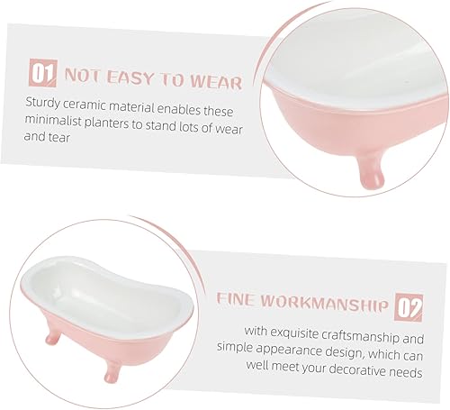 Miniatura 7 de Macetas suculentas para plantas de interior, decoración de aparador, maceta de bañera, contenedor de plantación, maceta con patas de garra, maceta