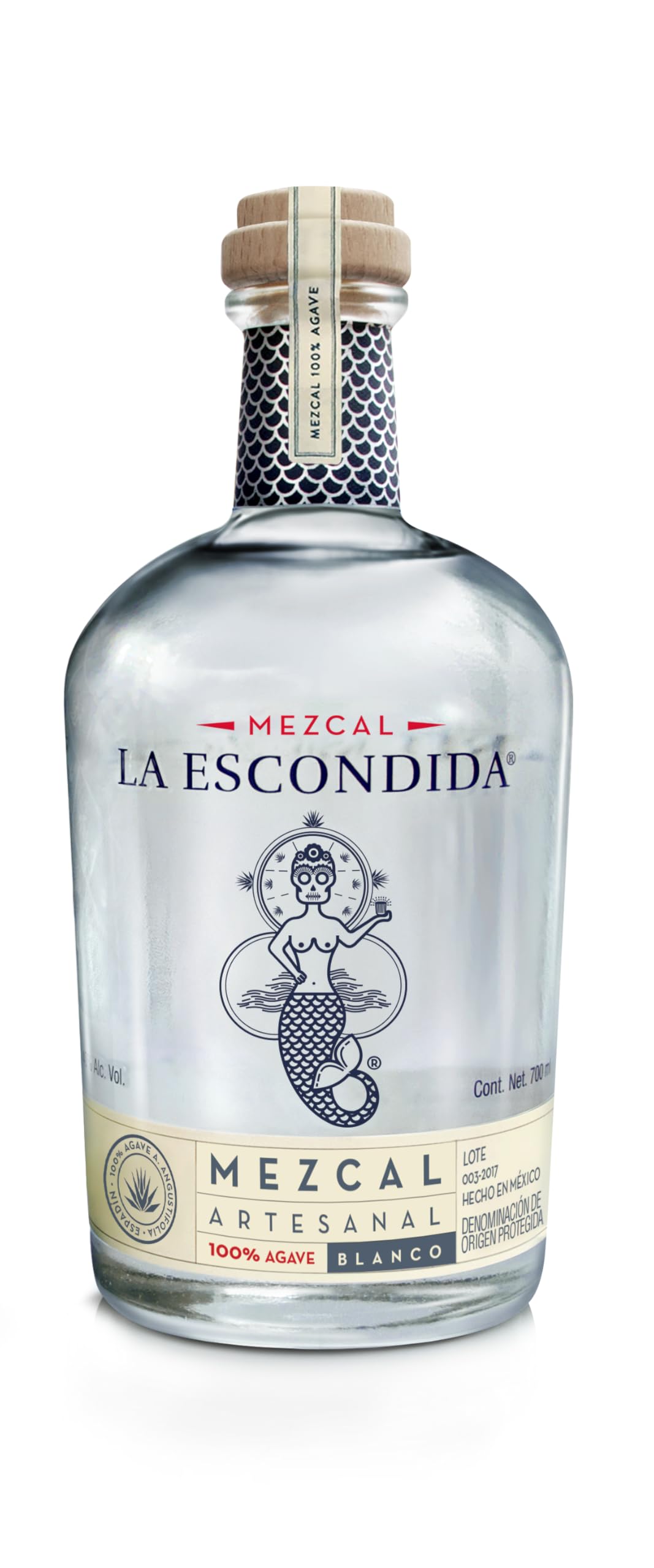 La Escondida Mezcal Artesanal Blanco 40% Vol. 0,7l in Giftbox