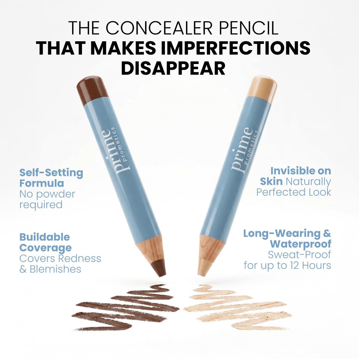 Prime Prometics Perfecting Concealer Pencil for Mature Women – Covers Dark Circles, Age Spots & Redness – Medium-to-High Coverage – 12-Hour Waterproof Wear – Self-Setting & Crease-Free (Almond Cream) - 5