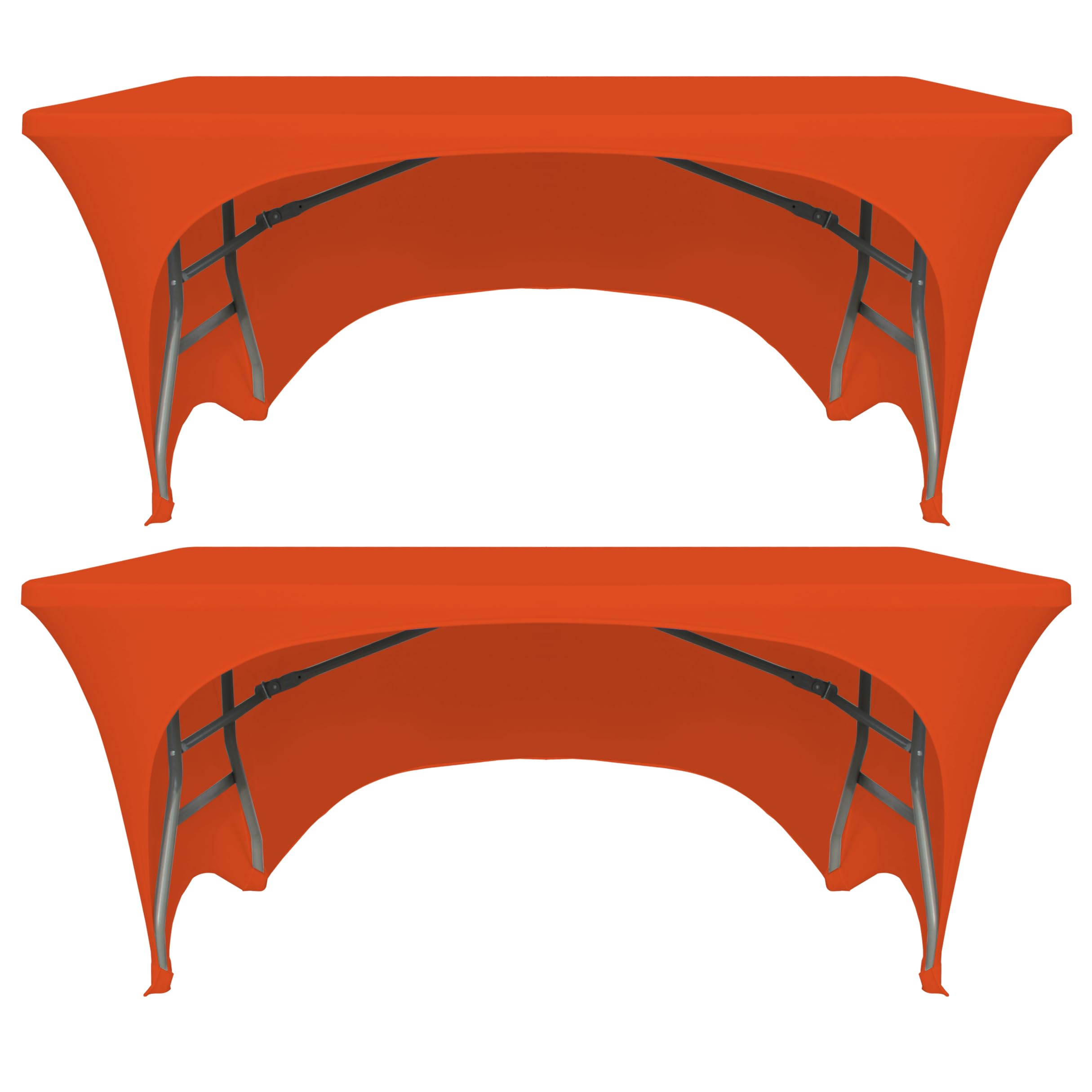 Set di 2 tovaglie rettangolari estensibili in spandex per tavoli rettangolari con retro aperto, lavabili, estensibili, per banchetti, matrimoni - 1,8 m