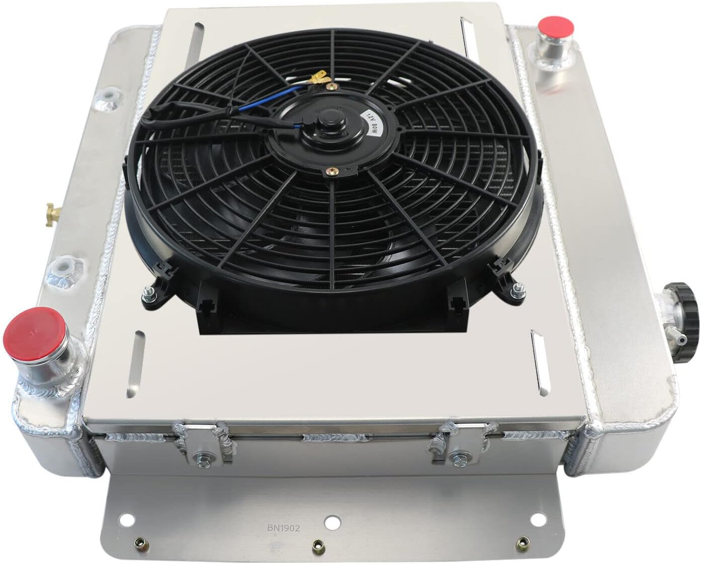 High Performance 4 Row Radiator For 1962-1967 1966 Chevrolet Chevy II Nova Base Nova SS L6 V8 1963 1964 1965 Aluminum Radiator Shroud fan Relay Kit