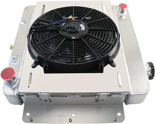 Miniatura 4 de Radiador de aluminio de 3 filas+ventilador de cubierta + relé compatible con radiadores Chevrolet Chevy II Nova Base Nova SS V8 1962-1967 66 65