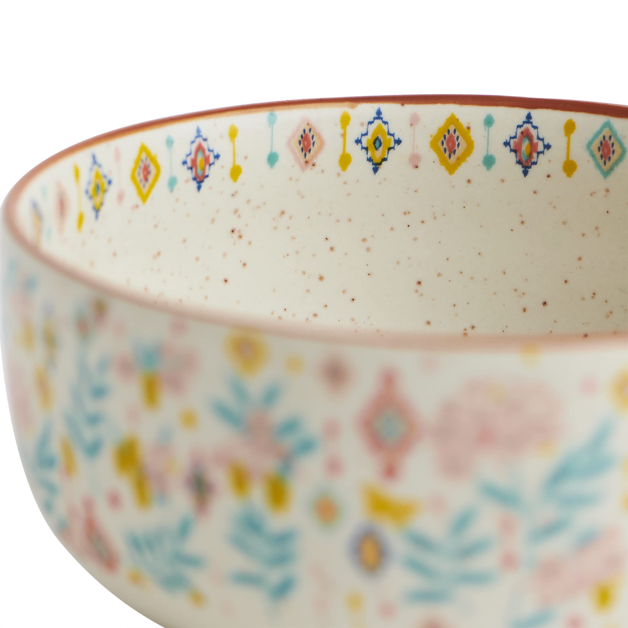 Chumbak Farmhouse Serving Bowl - Ivory Floral -2