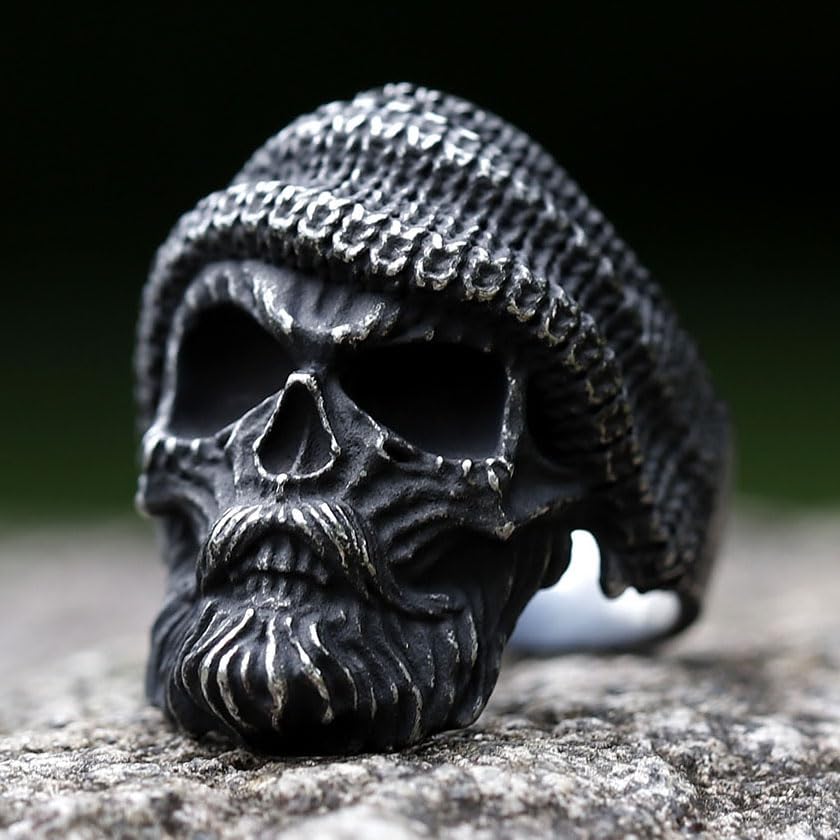 Image of 2023 Skull Ring Cool Evil Death Punk Rock Stainless Steel Rings Aly Style Jewelry