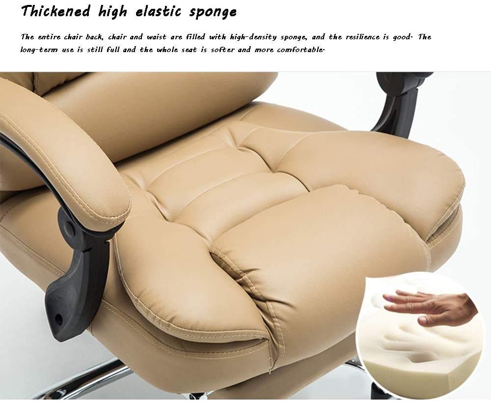 Sedia da Ufficio, Sedia da Ufficio, Sedia da Computer, Sedia da Computer con Schienale Alto in Pelle PU con poggiapiedi, Sedia reclinabile, Cuscino Spesso, s(