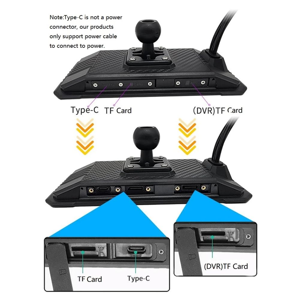 6,25 Motorrad-DVR, Kabelloses CarPlay für Android Auto, GPS-Navigationsmonitor, Bluetooth, Wasserdichter Touchscreen