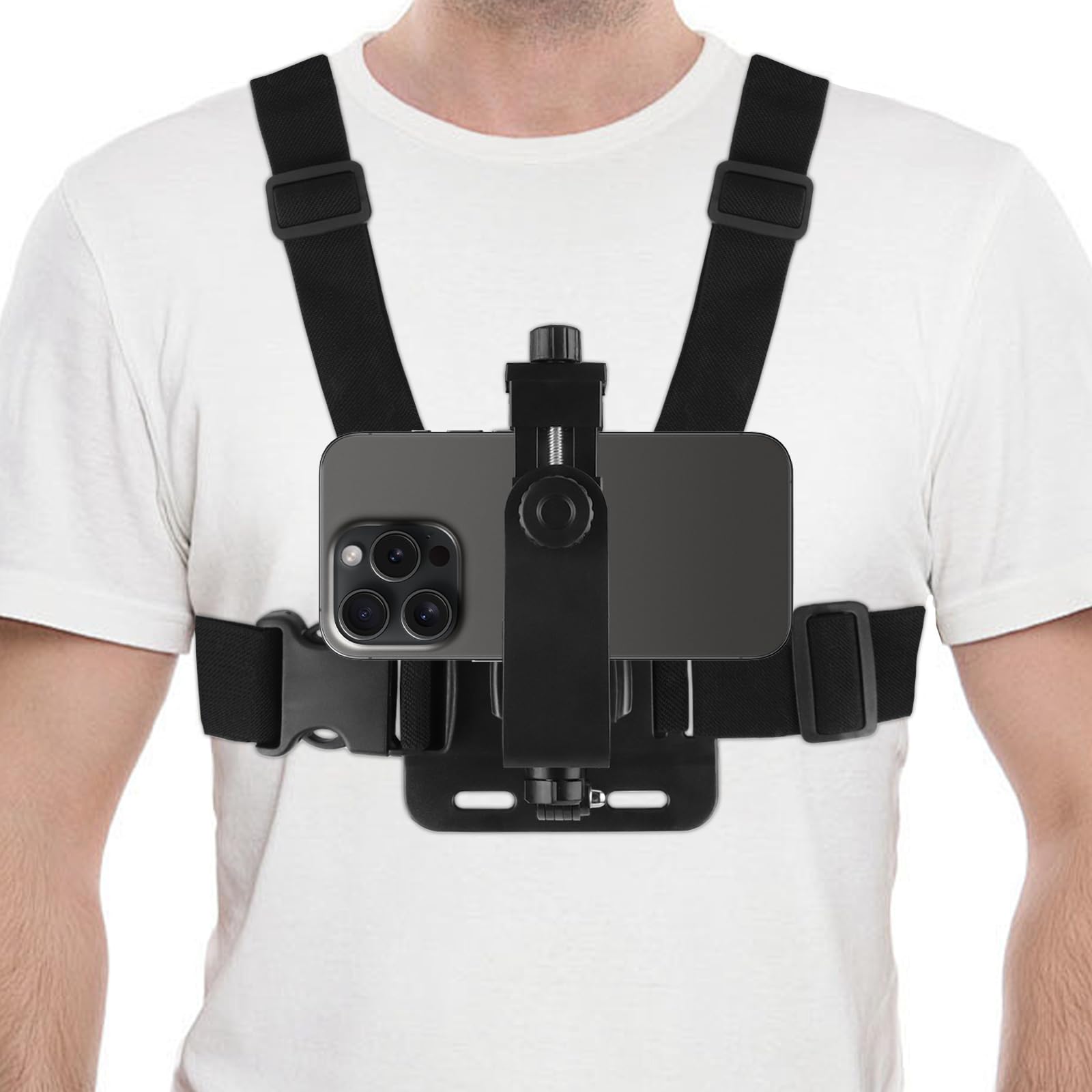 Arnés de Pecho Soporte de Pecho, Soporte Movil Pecho Camara Compatible con GoPro y Smartphone