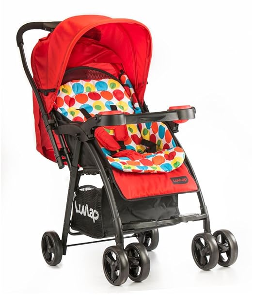 LuvLap Joy Baby Stroller - Printed Red