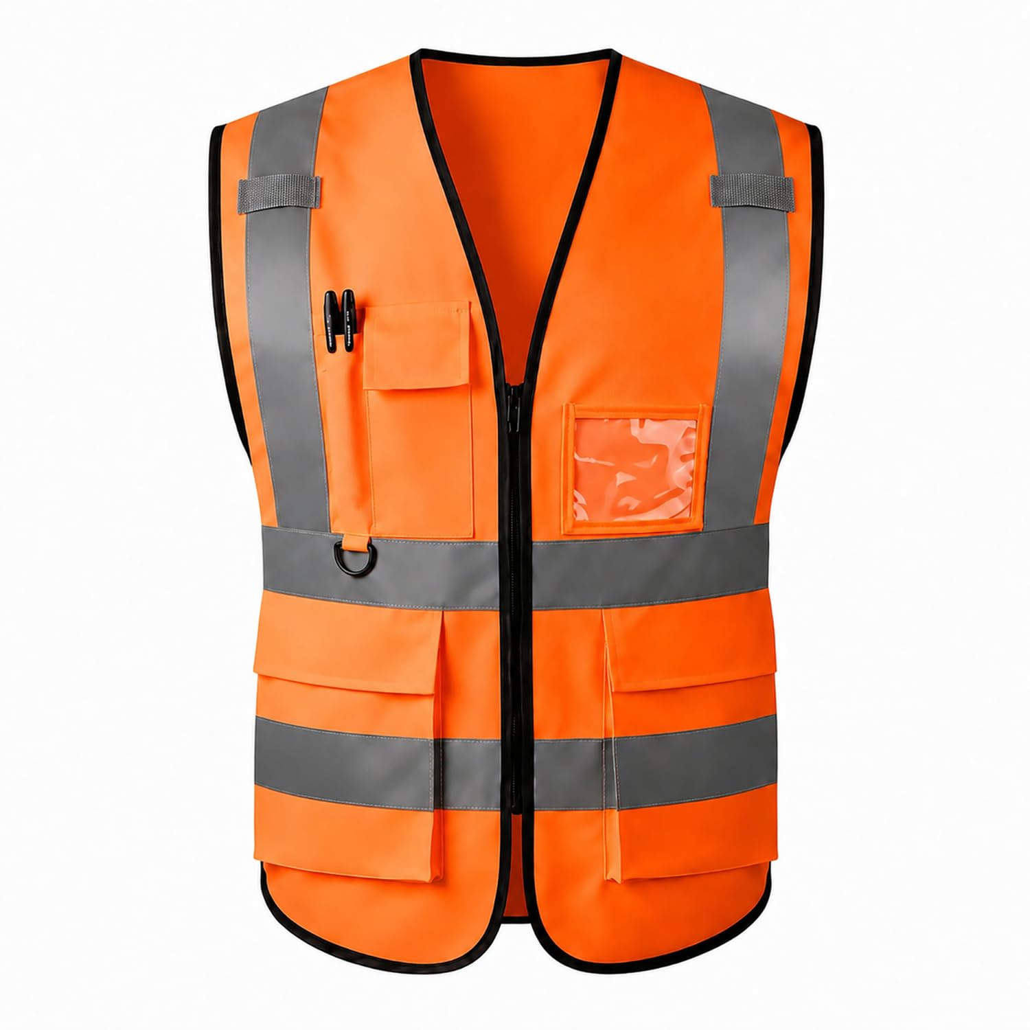 Hi Vis Vests for Women Men High Visibility Reflective Safety Security Vest with Pockets Zipper Front Meets ANSI/ISEA Standards