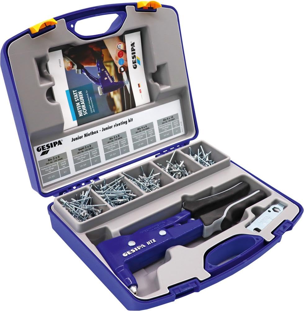 Gesipa 1435459"Junior NTX" Riveting Set, Blue/Black