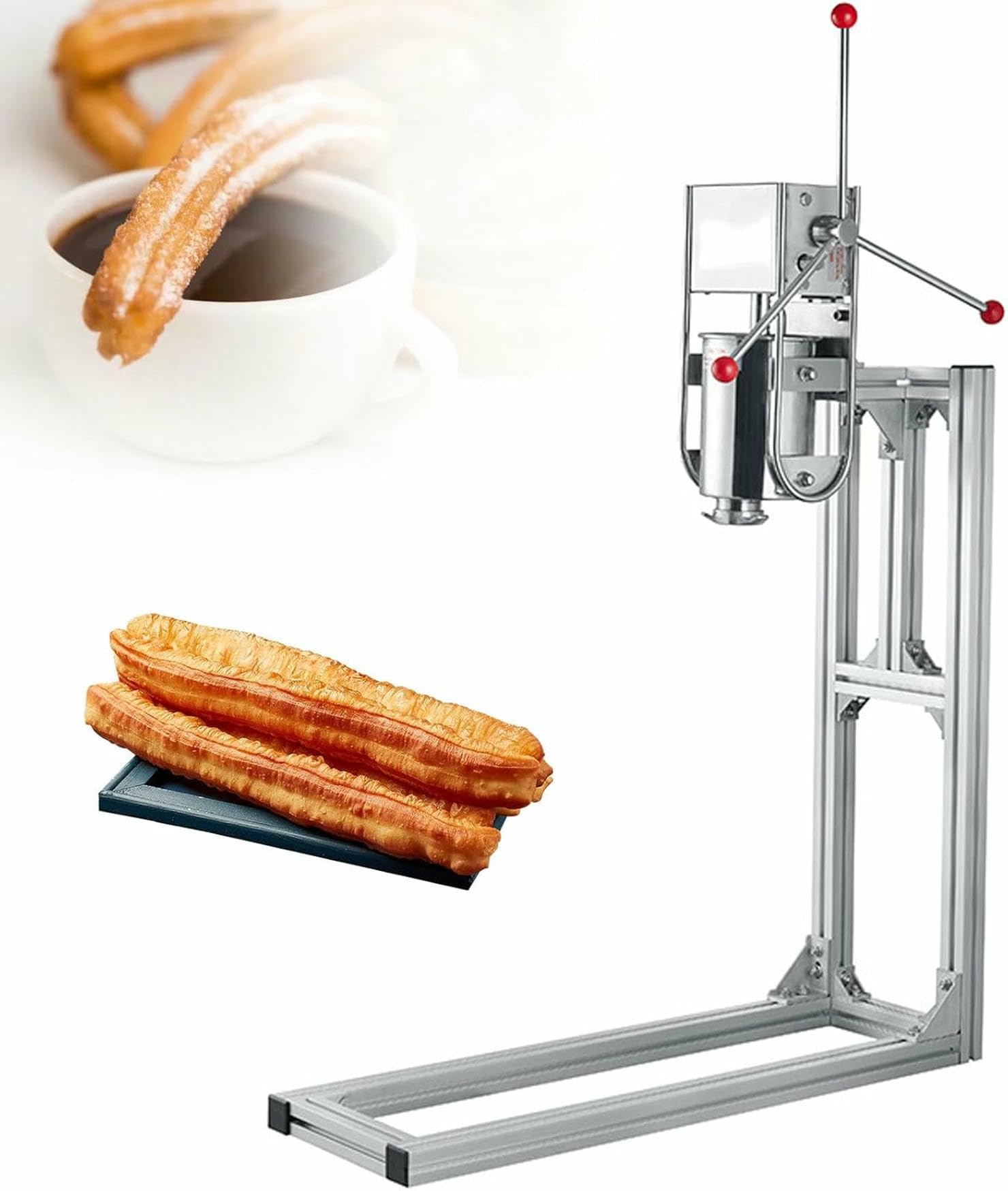 Machine à pâte Manuelle Commerciale en Acier Inoxydable, pour Churros, confitures, crèmes pour Beignets, idéale pour pâtisseries et boulangeries.