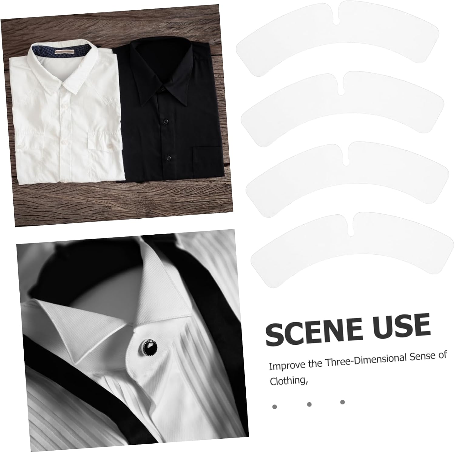 200PCS Plastic Collar Stays for Dress Shirts PVC Shirt Collar Inserts for Men for Formal Wear Easy to Use and Install