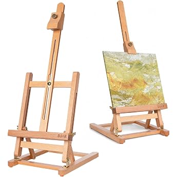 DJAR Mini Table Easel with H Frame 25 Inch Beech Wood Easel Portable Painting Display Table Easel Wood for Teens Adults Students