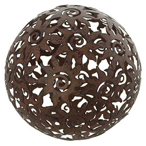 amelex 67 Boule de décoration Soleil, déco de Jardin, métal Brun patiné, Motif Soleil, Effet rouillé Cover
