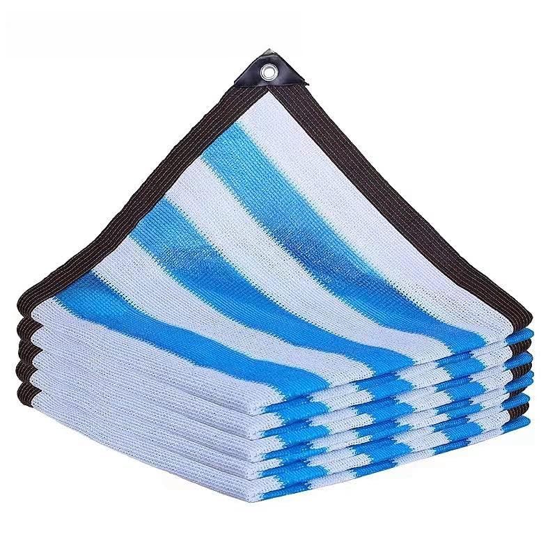 Outdoor Sun Shed HDPE UV Protection Shade Mesh Shade Sail Cloth 12 Needle 80~90% Shade Rate Car Pergola Garage Solar Shade Mesh (Color : Blue And White, Size : 1m X 2m)