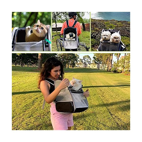 Haustiere Rucksack Transporttasche für Hunde Katzen 7.5kg, Große Tragbare Katzenrucksack Hunderucksack Transparent Top Opening Reisen Airline Genehmigt, Mesh Haustiertragetasche Atmungsaktiv – Bild 7