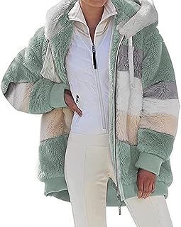 Teddy Jacket Women, Girls Long Warm Winter Coat Quilted Jacket With Hood Winter Fleece Jacket Warm Teddy Jacket Coat Oversize Lightweight Hooded Jacket Plush Jacket Outfit Teddy Fleece Plush Coat