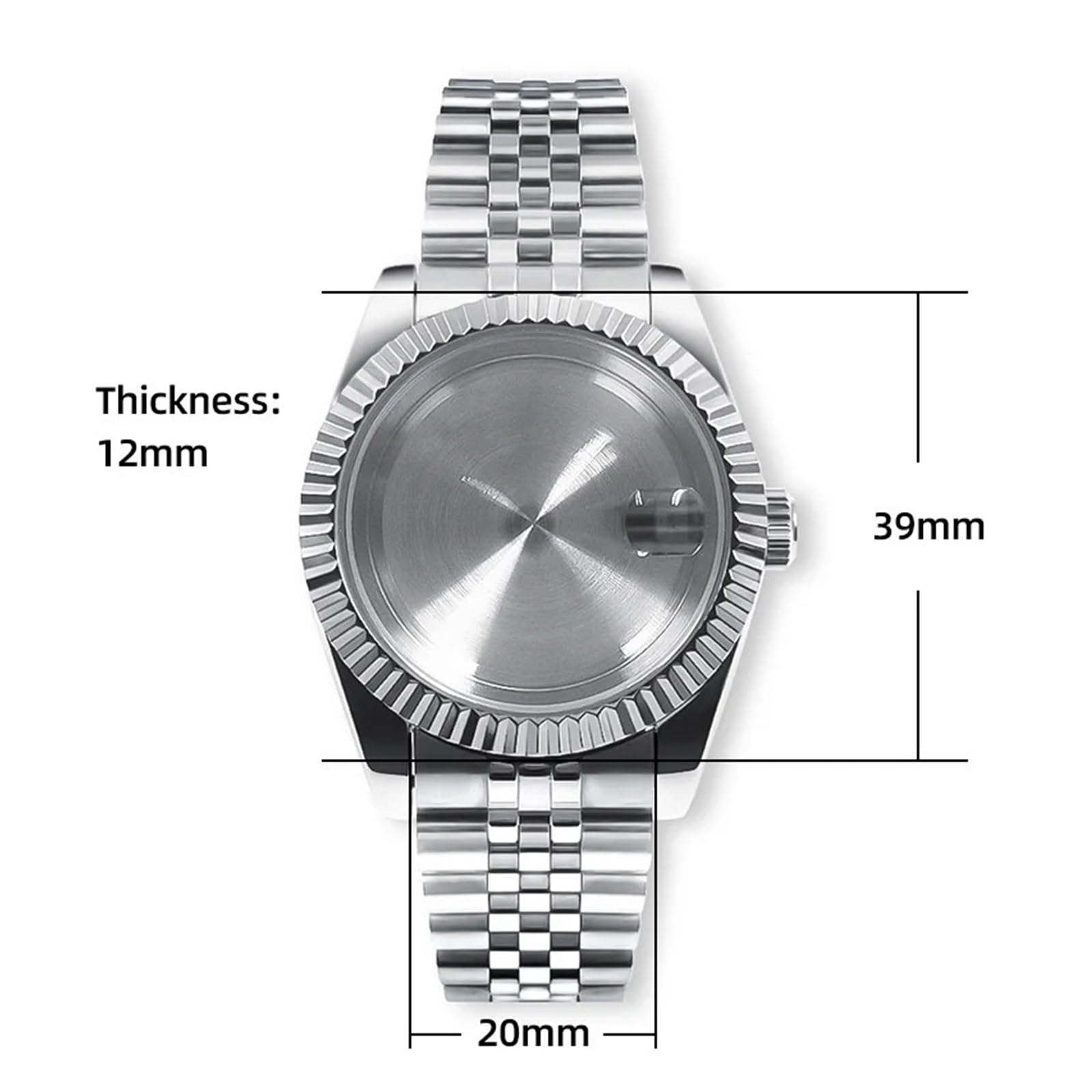 36 mm/39 mm szafirowe szkło męskie etui na zegarek nadaje się do ruchu NH35 NH36 NH34 wodoodporna stal nierdzewna