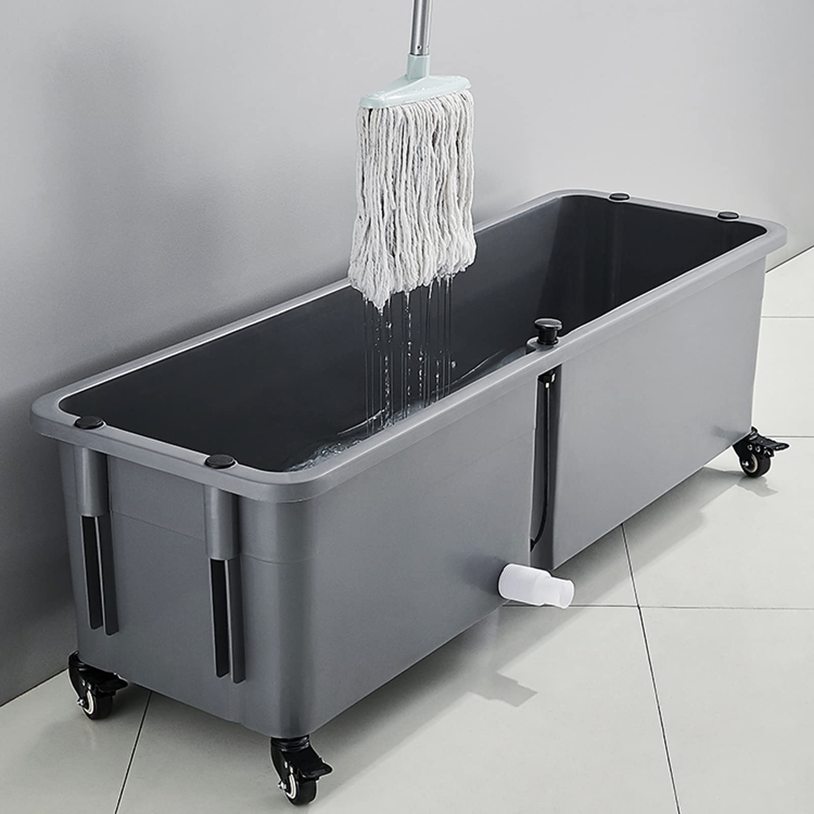 ASerZenith Utility Floor Mop Sink With Drain & Strainer, Freestanding Slop Sink For Washing Room, Basement, Shop