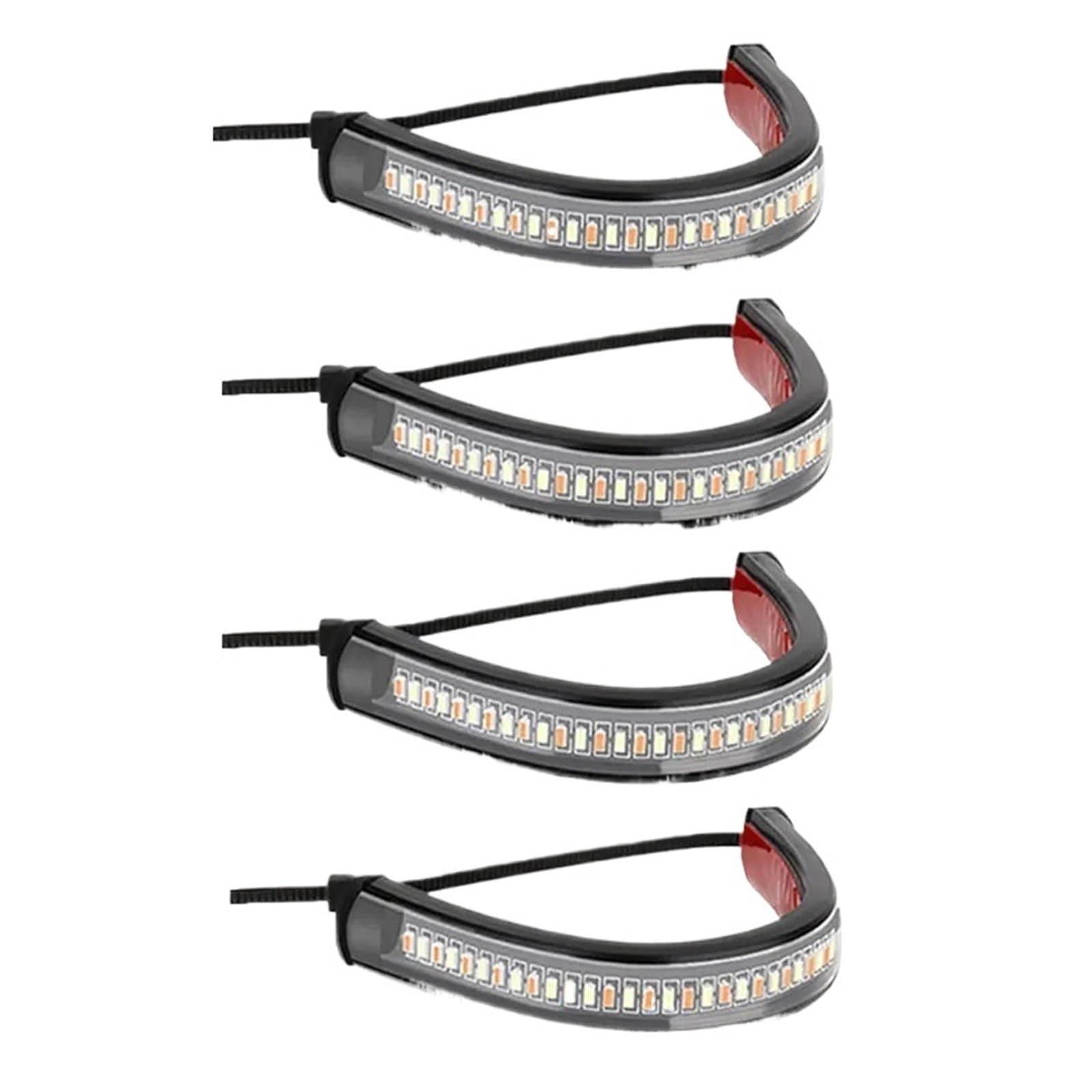 12V LED Motorcycle Turn Signal Light DRL Amber Moto Flasher Ring Fork Strip Lamp Flashing Blinker Universal(4pcs)