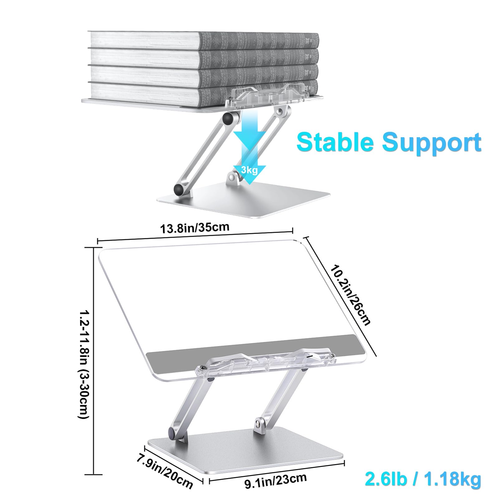 Leggio Da Tavolo Regolabile - Supporto Per Libri E Tablet - Foto 7