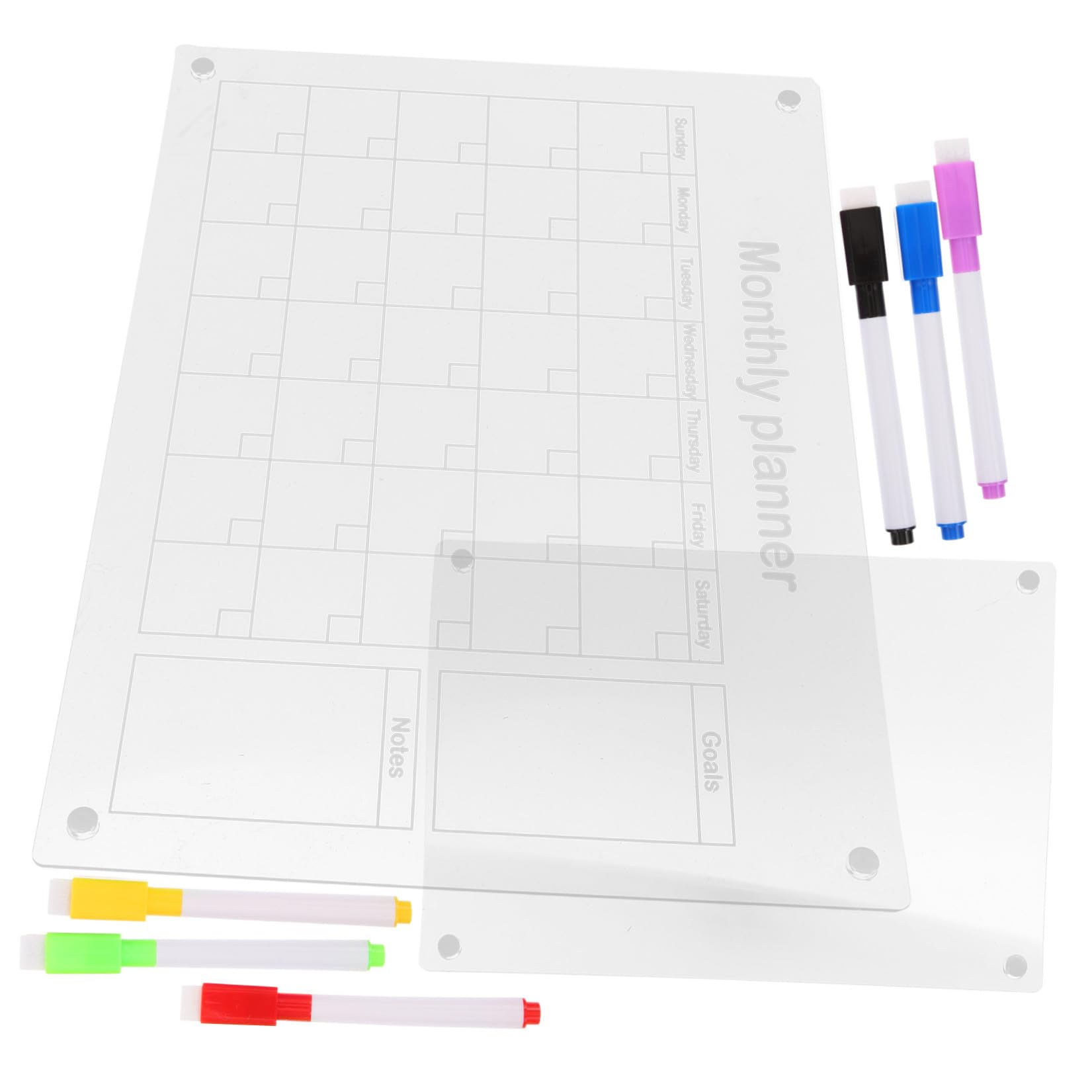 STOBOK Kühlschrankplaner aus Acryl Abwischbarer Magnetkalender Nachrichtenboard Terminplanungstafel Whiteboard für Kühlschrank Wiederverwendbare Liste