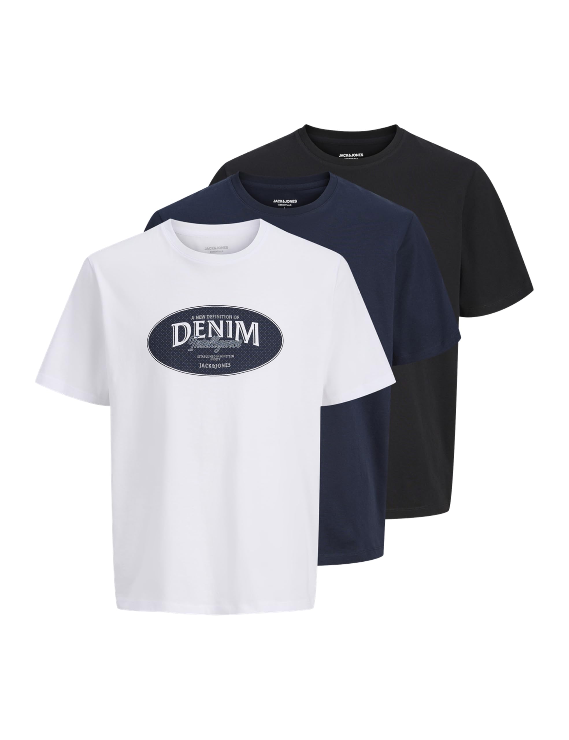 JACK & JONES Jjedover Denim Tee Ss O-Neck 3Pk Mp