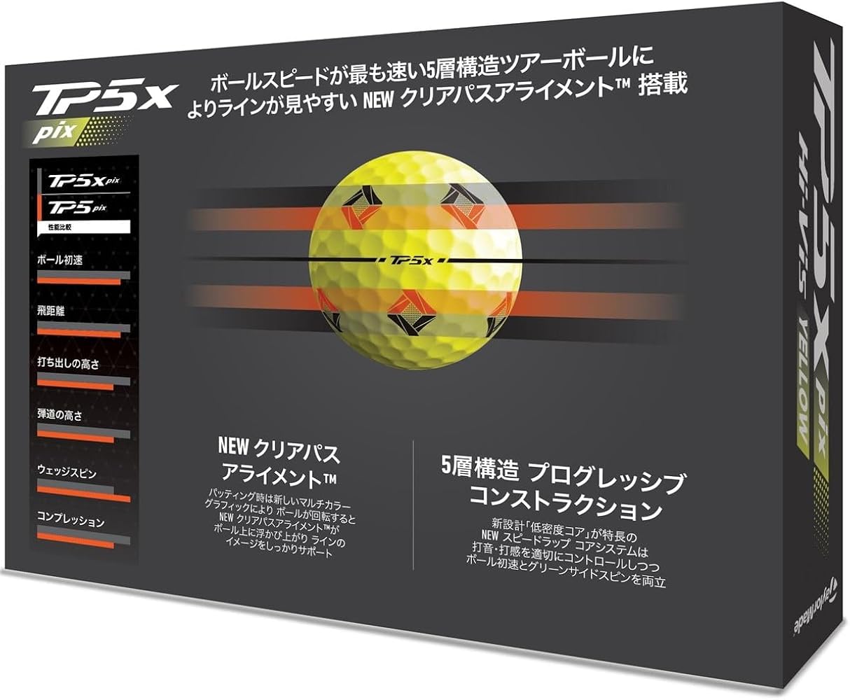 新品未開封3箱セット　テーラーメイドTP5x pix Amazon.co.jp: テーラーメイド TP5 ボール TP5x pix ボール 3