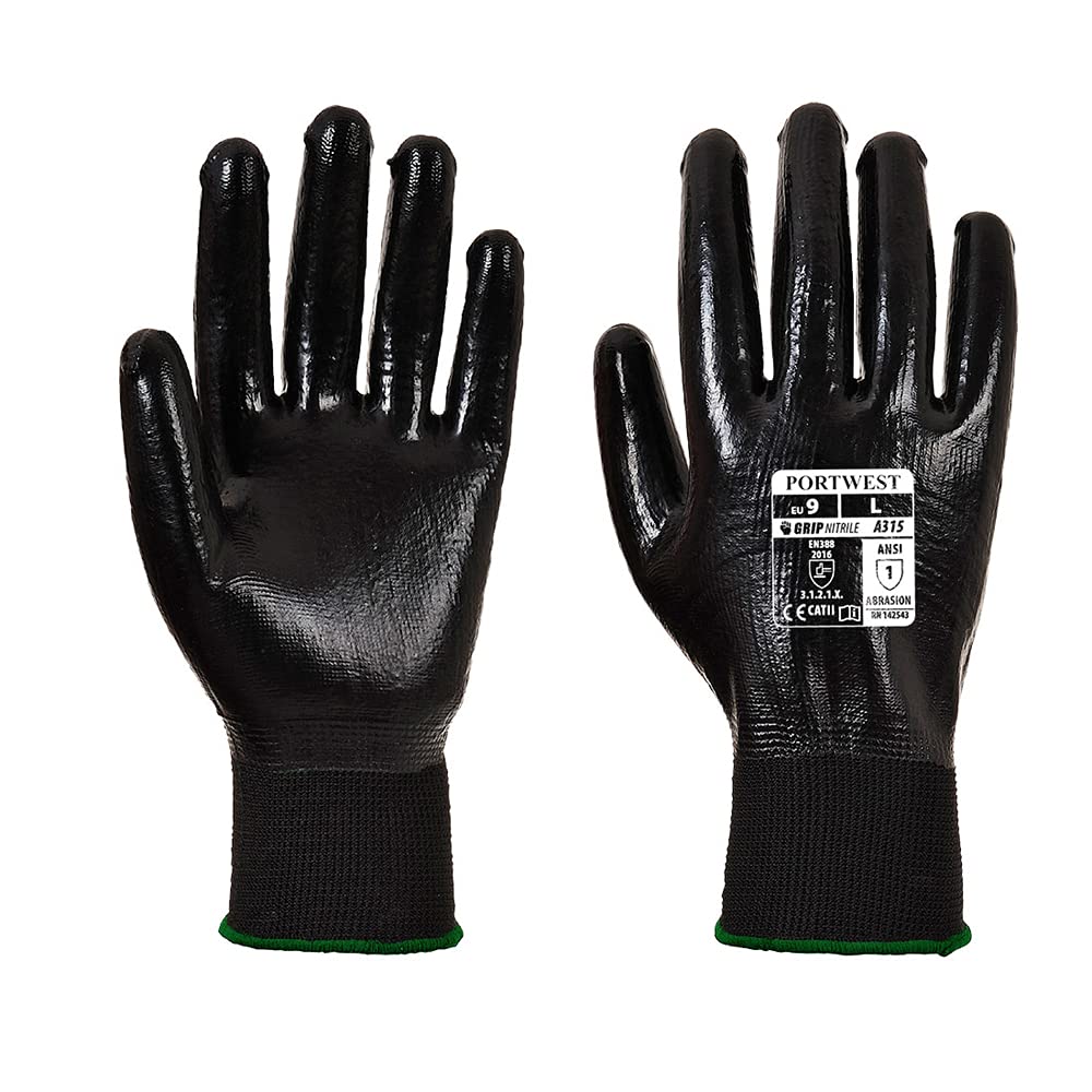 PortwestA315 Water Resistant All-Flex Grip Glove Black, Large