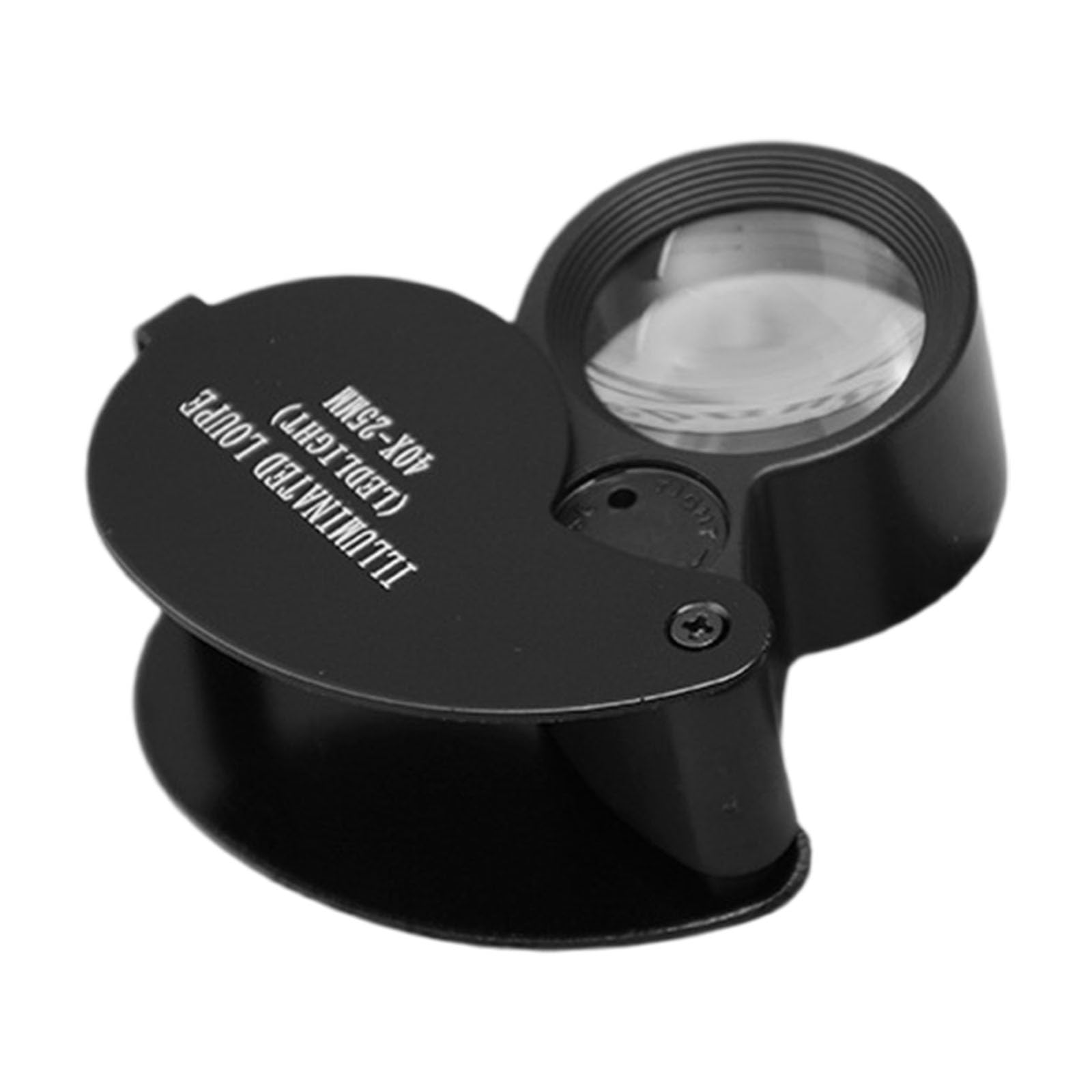 Foldable ABS Magnifyings Glass with Acrylic Lens Precisions Tool Handheld Magnifier for Senior Citizens Reading Aid Foldable Magnifyings Glass with Light