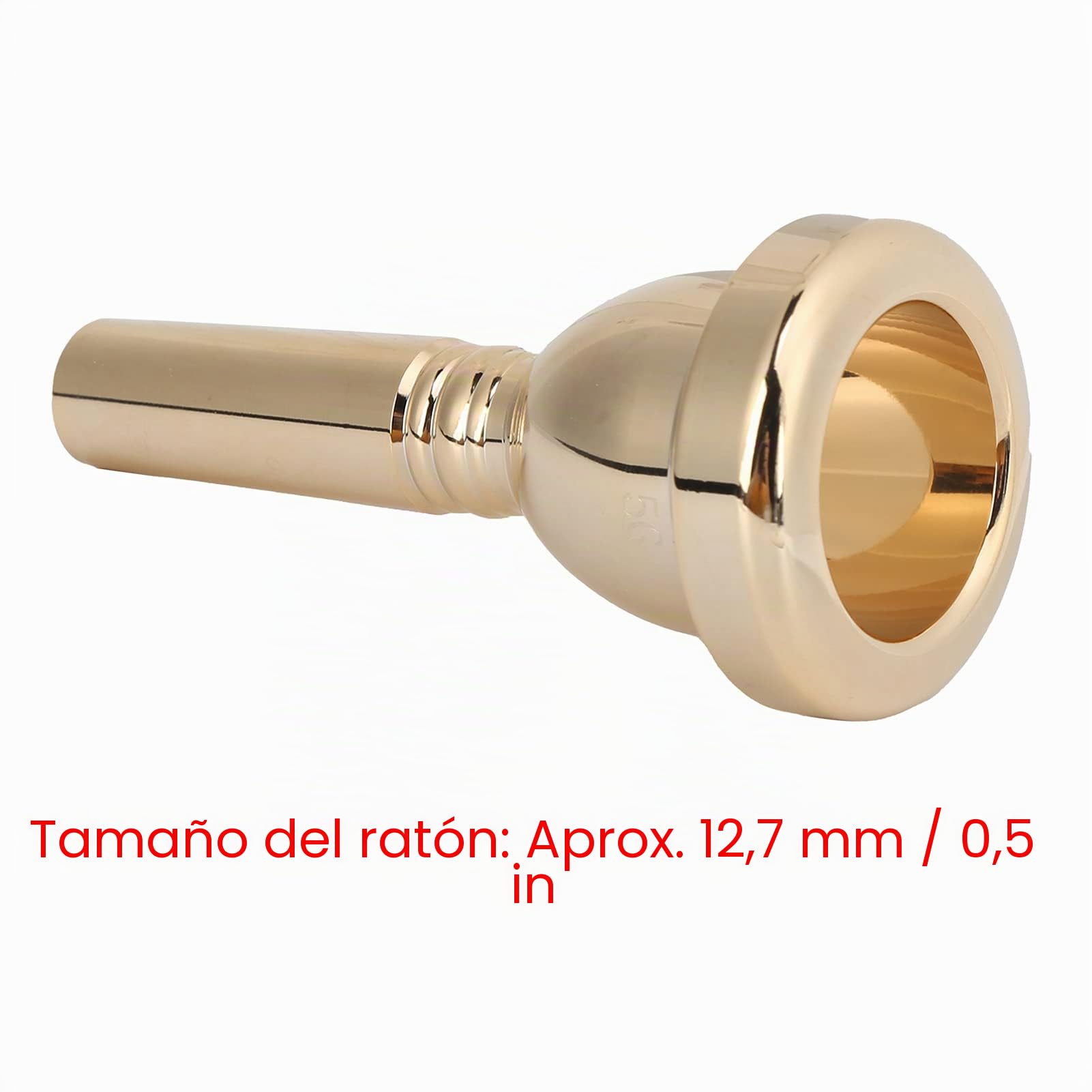 Boquillas de trombón Tenor Large Bach 5G Boquilla de trombón de vástago grande chapada en oro, Boquilla de trombón East Star Piezas de boca de vástago TR03 Metal 12,7 mm 5G